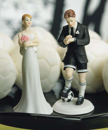 Soccer Player Groom Wedding Topper - Click Image to Close